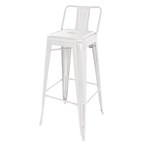 Bolero Bistro Stalen Hoge Kruk Met Rugleuning Wit (4 Stuks)