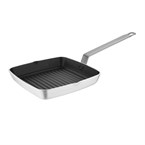 Vogue aluminium vierkante anti-aanbak teflon geribbelde grillpan 24cm