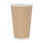 Fiesta Recyclable koffiebeker ribbelwand kraft 455ml (25 stuks)