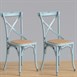 Bolero houten stoel met gekruiste rugleuning antiek blue wash (2 stuks)