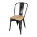 Bolero Bistro stalen stoelen met houten zitting zwart (4 stuks)