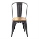 Bolero Bistro stalen stoelen met houten zitting grijs (4 stuks)