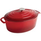 Vogue ovale inductie braadpan rood 5Ltr