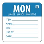 Hygiplas oplosbare kleurcode voedseletiketten maandag (250 stuks)