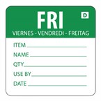Hygiplas oplosbare kleurcode voedseletiketten vrijdag (250 stuks)