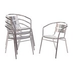 Bolero stapelbare aluminium stoelen (4 stuks)
