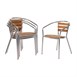 Bolero aluminium en essenhouten stoelen met armleuning (4 stuks)
