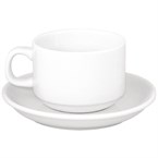 SPECIALE AANBIEDING Athena Hotelware stapelbare theekoppen en schotels (24 stuks)