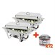 SPECIALE AANBIEDING Olympia Milan Chafing Dish x2 met Olympia vloeibare brandpasta x72