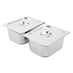 Vogue RVS Gastronorm Bakken Set 2 x 1/2 Met Deksels