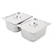 Vogue RVS Gastronorm Bakken Set 2 x 1/2 Met Deksels