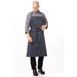 Chef Works Premium geweven schort blauw-wit gestreept