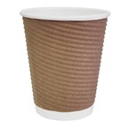 Fiesta Recyclable Hot Cups met gerimpelde wand lichtbruin 23cl x500 (500 stuks)