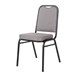 Bolero stalen stapelstoel met vierkante rugleuning grijs (4 stuks)