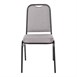 Bolero stalen stapelstoel met vierkante rugleuning grijs (4 stuks)