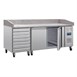 Polar U-serie pizza werkbank met granieten blad en deeglades 290L