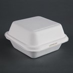 Fiesta Compostable bagasse hamburgerbakjes 153mm (500 stuks)