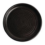 Olympia Canvas ronde borden met smalle rand zwart 18cm (6 stuks)