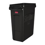 Rubbermaid Slim Jim afvalbak met ventilatiekanalen zwart 60Ltr