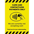 Vinylsticker A4 'Alleen contactloos of met pas betalen'
