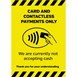 Vinylsticker A4 'Alleen contactloos of met pas betalen'