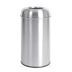 Bolero RVS bullet afvalbak open-top zilver 40Ltr