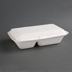 Fiesta Compostable composteerbare bagasse voedseldozen 2 compartimenten (200 stuks)