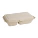 Fiesta Compostable composteerbare bagasse voedseldozen 2 compartimenten natuurlijke kleur 253mm (200 stuks)