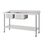 Vogue spoeltafel dubbele spoelbak