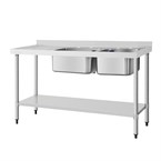 Vogue dubbele spoeltafel spoelbak links