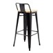 Bolero Bistro hoge barstoel met houten zitting zwart (4 stuks)