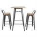 Bolero Bistro hoge barstoel met houten zitting grijs (4 stuks)