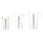 Pro-Measure polypropyleen maatkannen set - 250ml, 500ml & 1Ltr