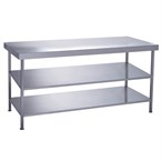 Parry volledig gelaste roestvrijstalen middentafel 2 onderplanken 1200x600 mm