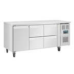 Polar U-serie koelwerkbank 1 deur 4 lades 358Ltr