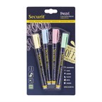 Securit Liquid pastel krijtstift met 1-2mm Penpunt in groen, blauw, geel, lila (4 stuks)