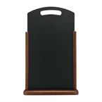 Securit Handvat extra groot houten tafelkrijtbord met donkerbruin gelakte afwerking