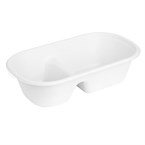 Fiesta Composteerbare Bagasse Ovale 2-Vak Container 900ml (100 stuks)