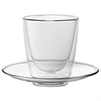 Utopia Dubbelwandig Cappuccinoglas En Schotel 220ml (6 stuks)