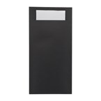 Europochette Royale Maat Zwart Bestek Zakje met Witte Zachte 2-laags Servet (250 stuks)