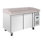 Polar U-Serie Dubbele Deur Pizza Werkbank met Granieten Blad 428Ltr