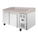 Polar U-Serie Dubbele Deur Pizza Werkbank met Granieten Blad 428Ltr