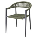 Bolero Eden PE gevlochten rattan outdoor armstoelen groen (4 stuks)