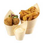 Sier Disposables Beker hout "schuin" 5cl. (FSC®) ø32 x h75/35mm (50 stuks)