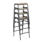 Bolero Cantina compacte barkrukken met mangohouten zitting Gunmetal (4 stuks)