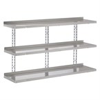 Gastro-M complete stellingset 3 niveaus 140x40cm - complete montageset (excl. schroeven)