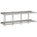 Gastro-M complete wandrek 2 niveaus 180x40cm - volledige montageset (excl. schroeven)