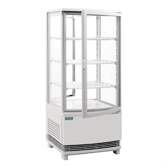 Polar C-serie koelvitrine met gebogen deuren 86L wit