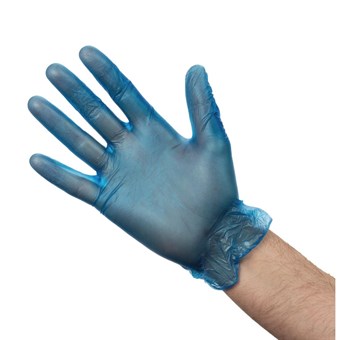 Hygiplas vinyl handschoenen blauw gepoederd