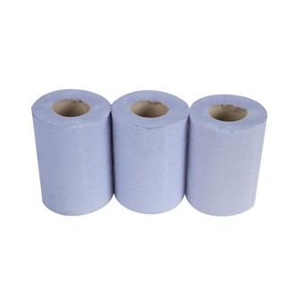Jantex blauwe mini centrefeed rollen 1-laags (12 stuks)